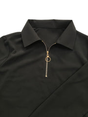  Casual Outfits Set Women's Solid Half Zip Top & Pants