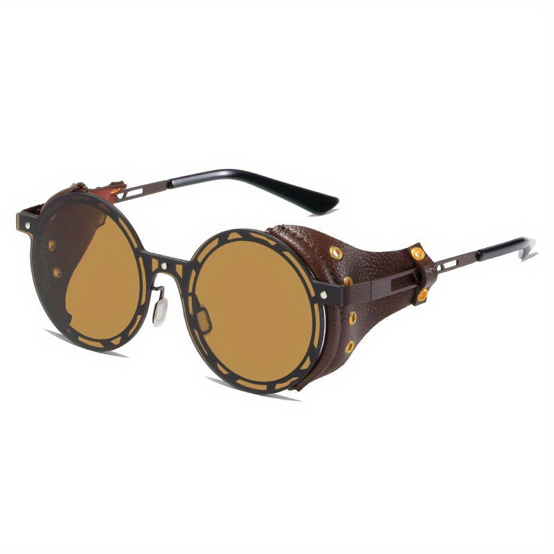 Round Ombre Lens Sunglasses Steampunk Metal Frame UV400