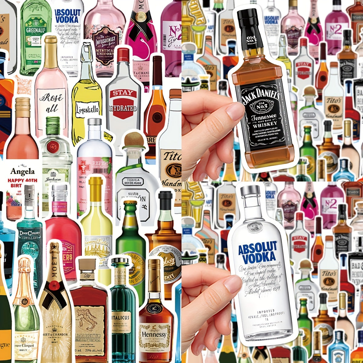 56pcs Famous Wine Series Graffiti Stickers for Helmet Laptop Water Glass DIY
