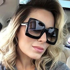 Vintage Leopard Square Sunglasses Oversized Frame Eyeglasses