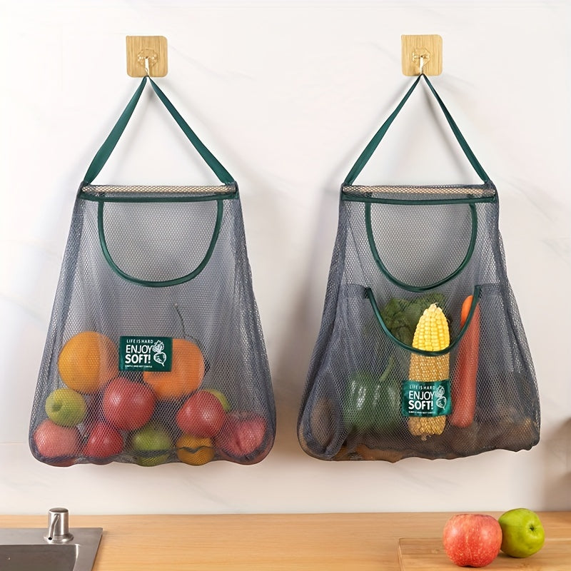 Hanging Mesh Bag for Kitchen Storage of Vegetables and Fruits
