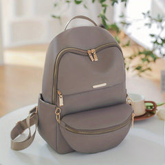 2PCS Pocket Functional Backpack Versatile Nylon Travel Daypack