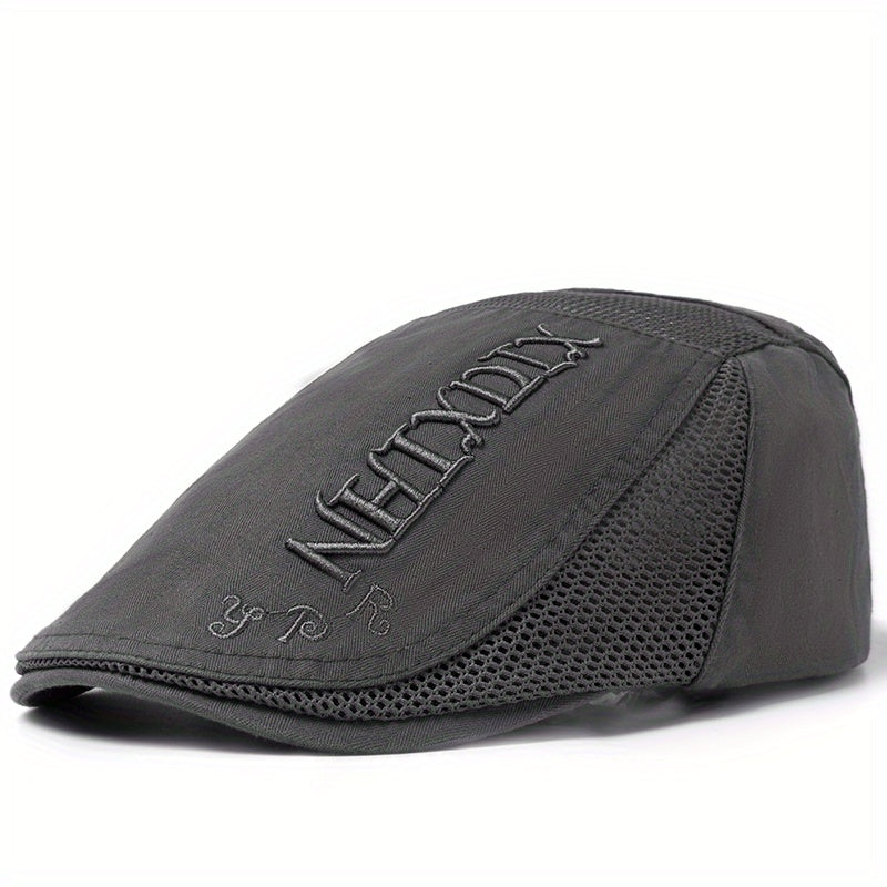 Men's Summer Beret Mesh Cap Sun Visor Flat Cap Adjustable Newsboy Cap