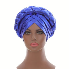 Hot Stamping Turbans Three Layer Bright Head Wraps Twist Braid Bonnet