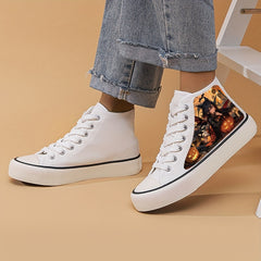 Anime Girl Halloween Platform Canvas High Top Sneakers