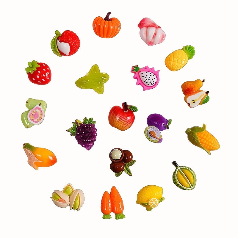 20pcs Mixed Cartoon Fruit Beads Pendants DIY Jewelry Making Accessories