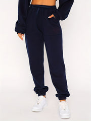 Plus Size Elastic Waist Tie Front Joggers With Pockets