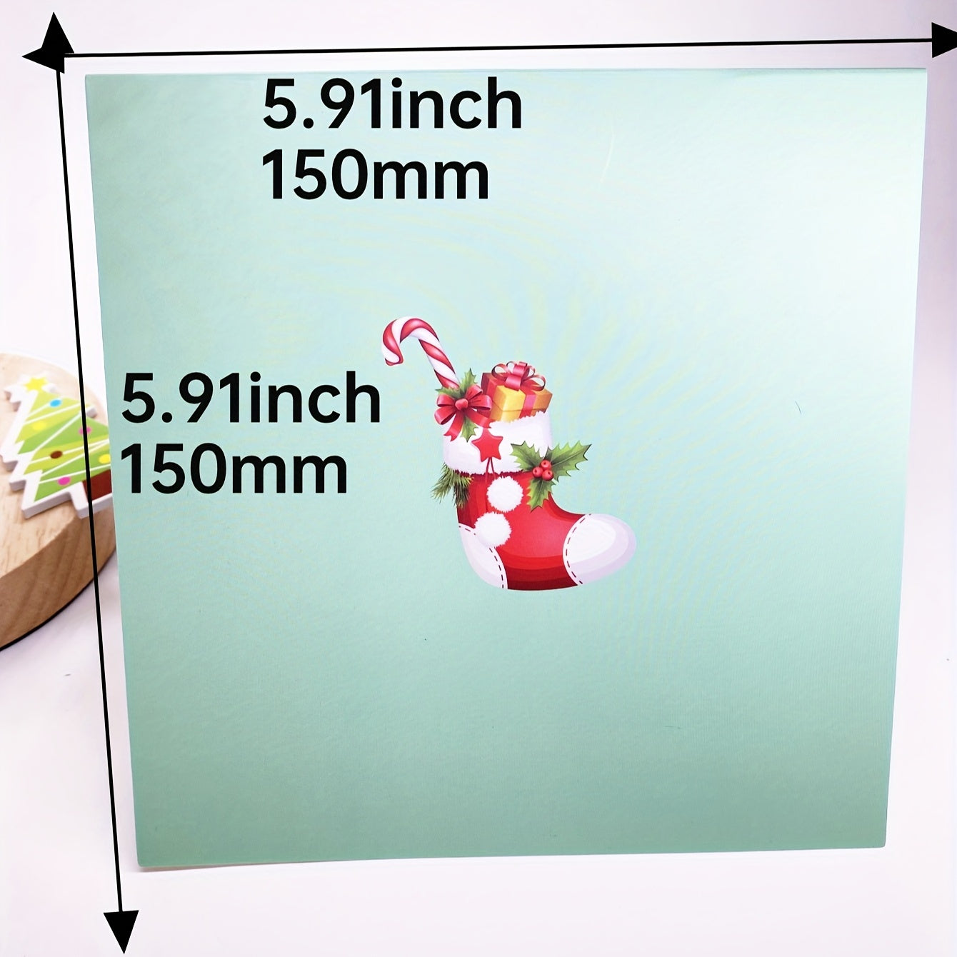 Set of 6 Cartoon Christmas Cards with Envelopes