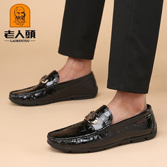 LAORENTOU Men's Leather Anti-skid Slip On Loafer Shoes
