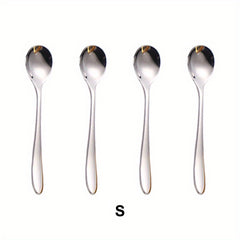 4pcs Stainless Steel Dessert Spoon Modern Stirring Reusable Ice Cream Spoon