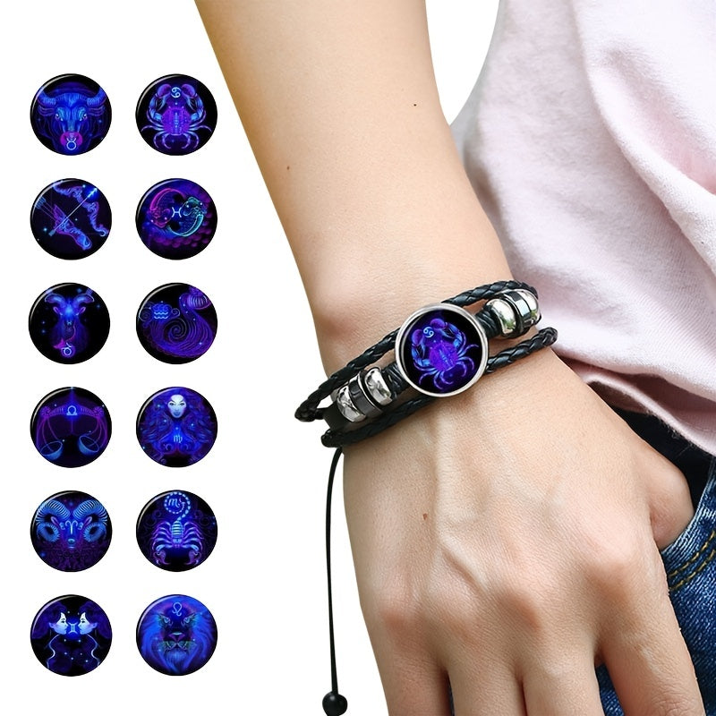 12 Constellation Luminous Bracelet Layer Woven Bracelet