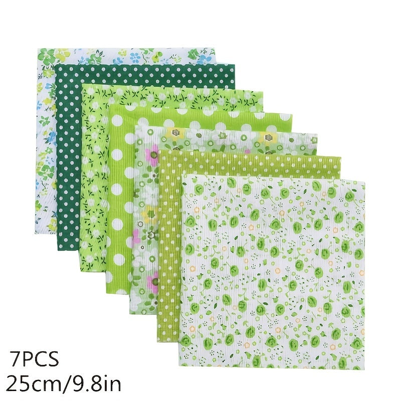 7pcs Small Cloth Set DIY Garden Floral Pure Cotton Dolls, Small Patchwork