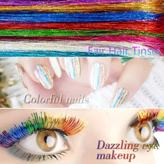 Hair Tinsel Kit 12 Colors 3400 Strands Fairy Tinsel Hair Extensions