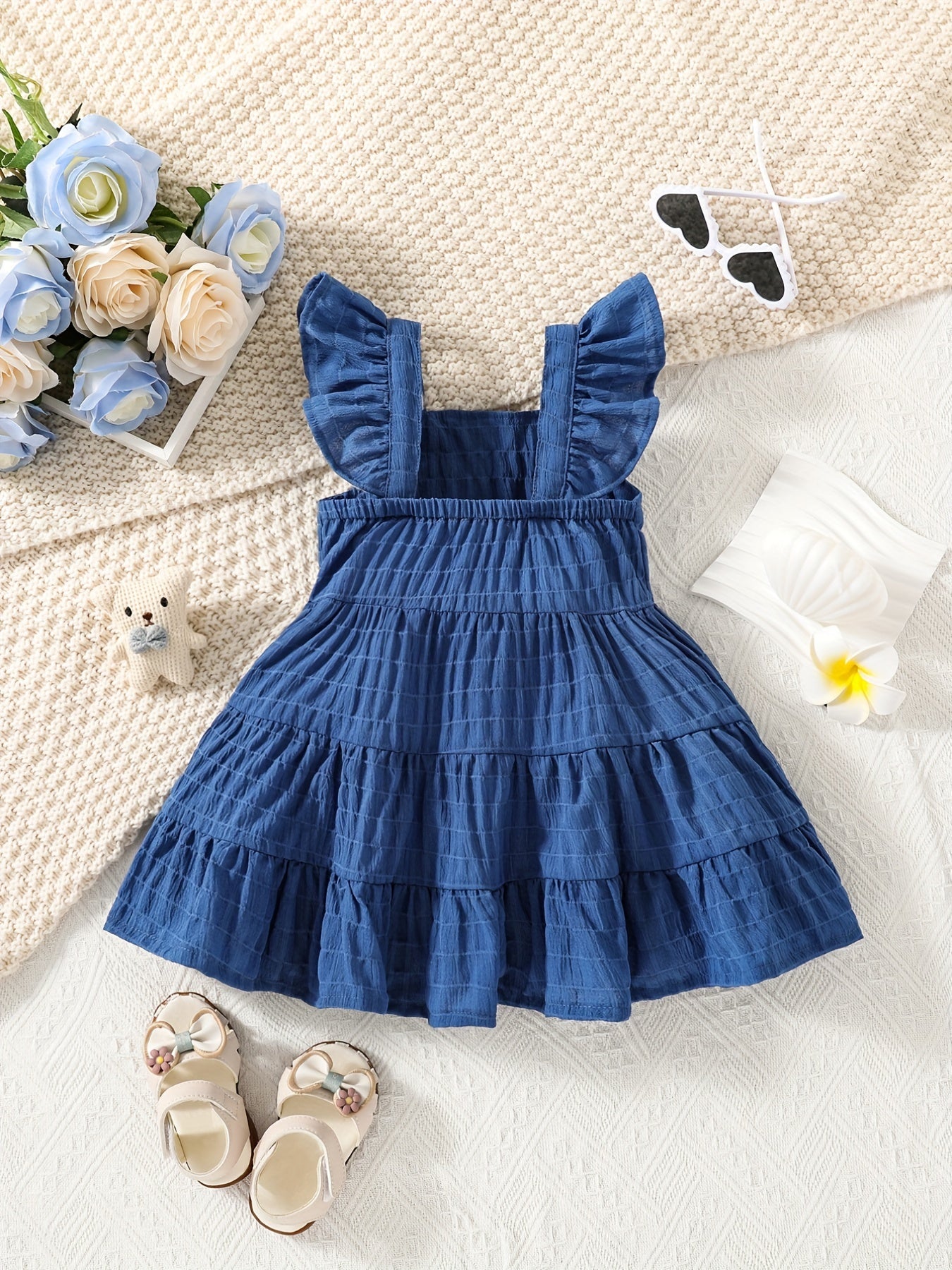 Baby Girl's Flutter Sleeve Layered Cami Dress
