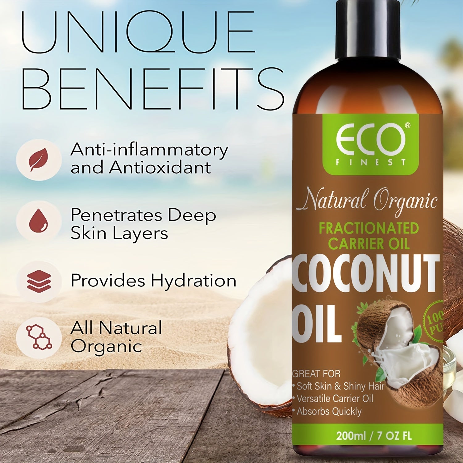 Fractionated Coconut Relaxing Massage Body Hair Moisturizer