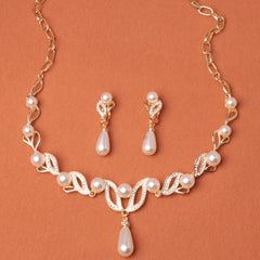 DIY Pearl Necklace Earrings Set Women's Jewelry