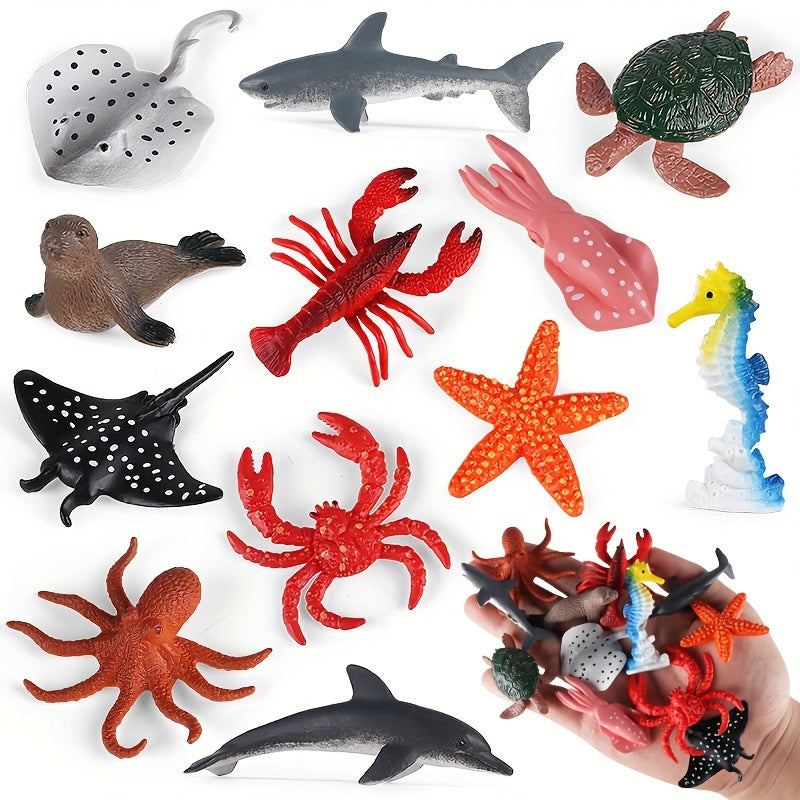 Sea Life Toys Figures 12pcs Mini Underwater Creatures Realistic Educational Toys
