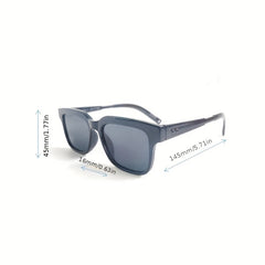 Retro Square UV Protection Sunglasses With Cleaning Cloth