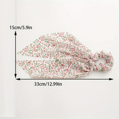 Floral Streamer Headband Scrunchie Ponytail Holder Hair Accessories