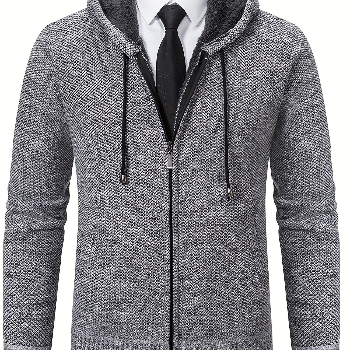 Men's Hooded Knitted Coat Autumn Winter Solid Top