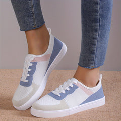 Women's Breathable Knit Sneakers Casual Lace Up Outdoor Shoes