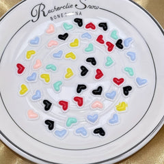 30 Mixed Peach Heart Nail Art Sticker Drill Decoration
