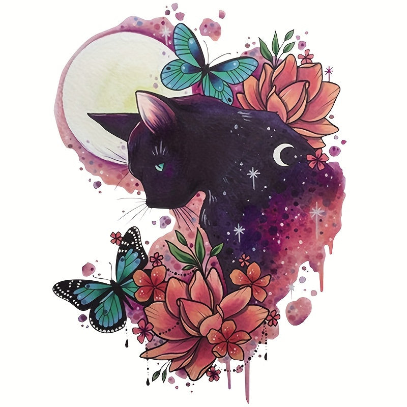 Cat Moon Ironing Sticker DIY Heat Transfer Patches For Clothes