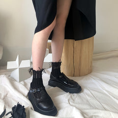 Solid Tassel Socks Comfy Cut Out Stockings Women's Hosiery