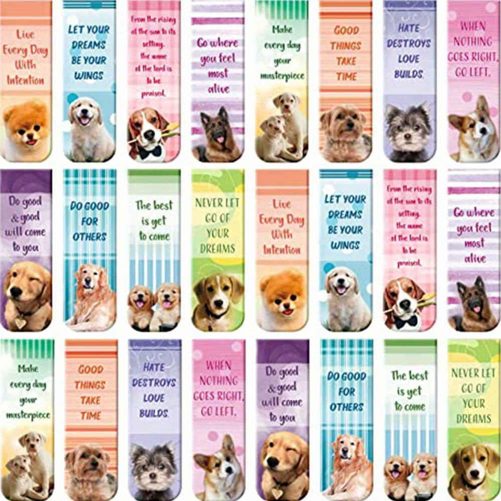 24pcs Magnetic Bookmark Page Marker Inspirational Quote for Students