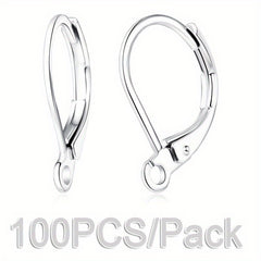 100pcs Pack Silver Jewelry Findings Earring DIY Accessories