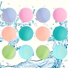12pcs Reusable Silicone Water Balloons Set for Adults and Teens - Pool Toy