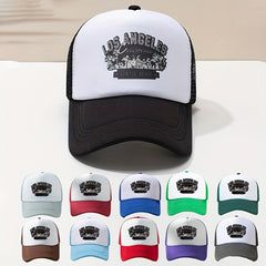 LA Print Trucker Hat Mesh Breathable Baseball Cap Unisex Dad Hats