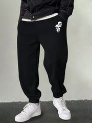 Men's Skull Graphic Sweatpants Casual Drawstring Loose Joggers