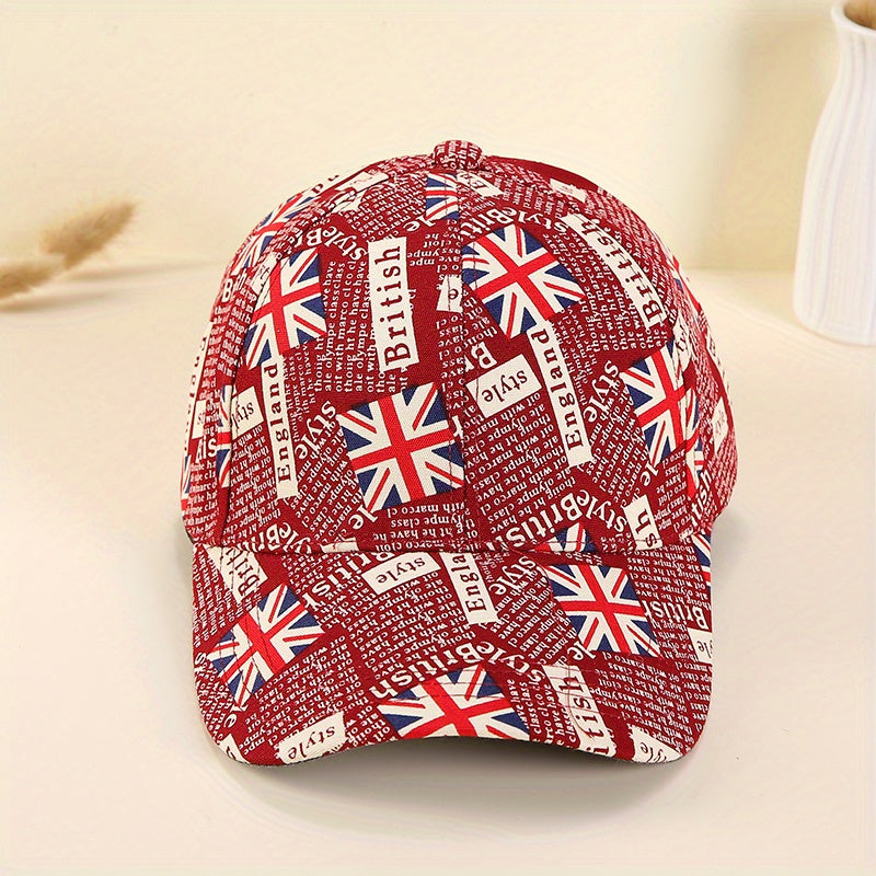British Flag Print Baseball Cap Vintage Dad Hats Casual Unisex Hip Hop Sun Hats