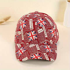 British Flag Print Baseball Cap Vintage Dad Hats Casual Unisex Hip Hop Sun Hats