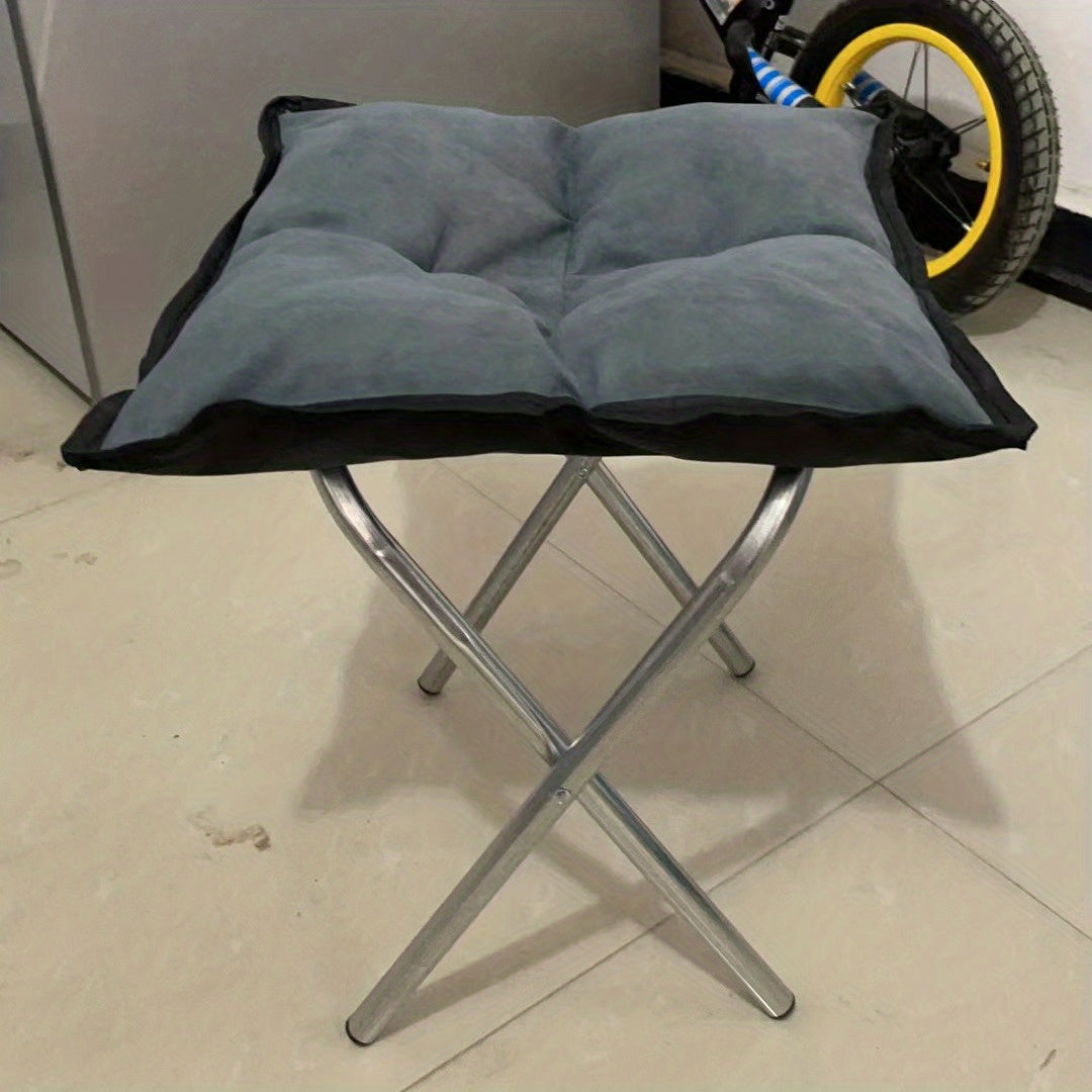 Foldable Low Stool with Cushion for Shoe Changing Comfort