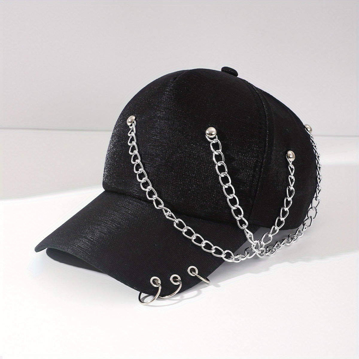 Men's Metal Chain Sun Hat Baseball Cap