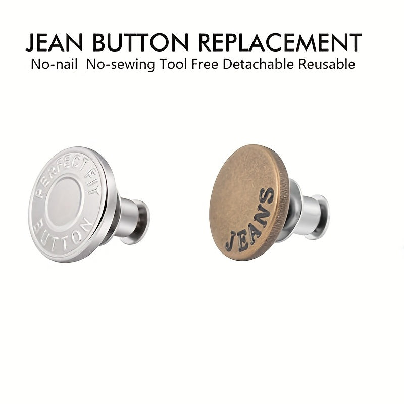 5Pcs Button Pins For Jeans Pant - Instant Replacement Button Pi