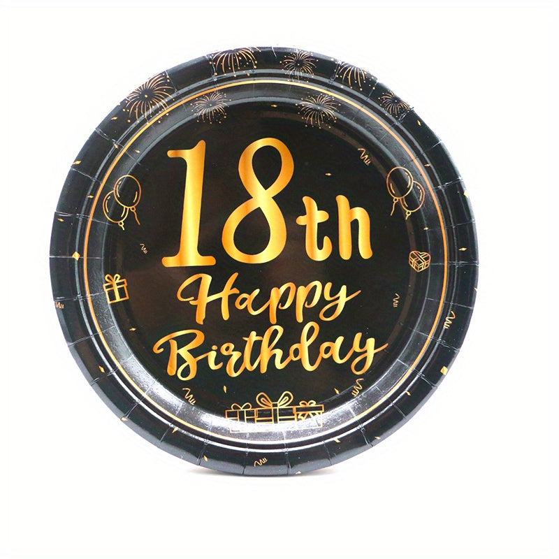 Golden Birthday Theme Party 10 Pcs Paper Dessert Plates Cheers To Tableware
