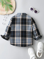 Boys Plaid Shirts Long Sleeve Button Down Tops Spring Fall Outwear