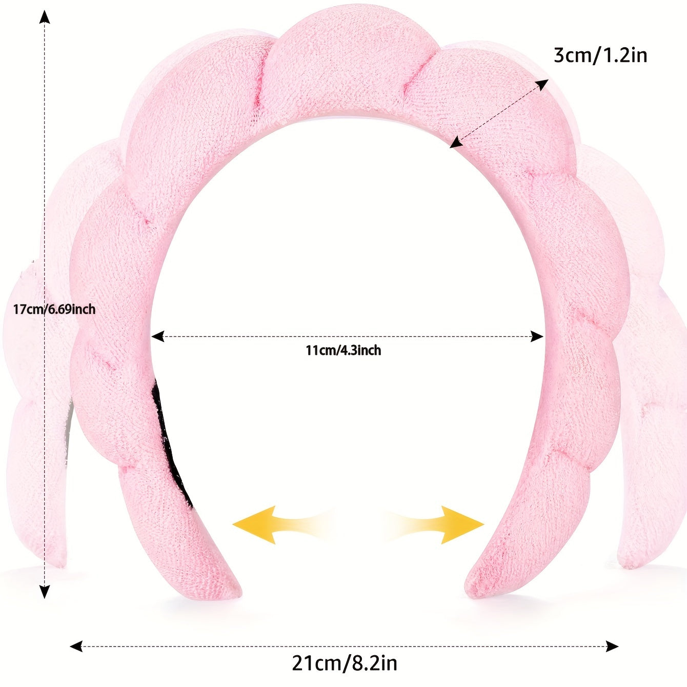 2pcs Sponge Head Hoop For Wash Face or Facial Style Headband
