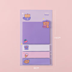 1pc 4 Colors Cartoon Sticky Notes, Home Office School Supplies
