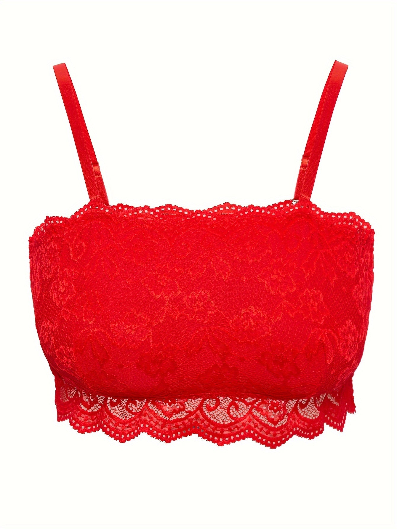  Lace Square Neck Solid Bralette