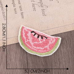 8pcs Food Embroidery Patches Pizza Hamburger Banana Watermelon Sew DIY