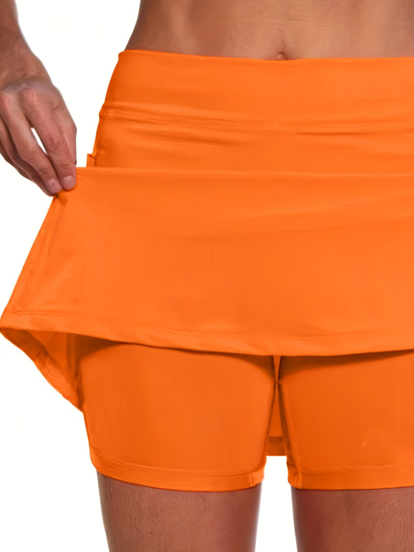 Solid Pocket Skort Running Tennis Golf Skort Women's Clothing
