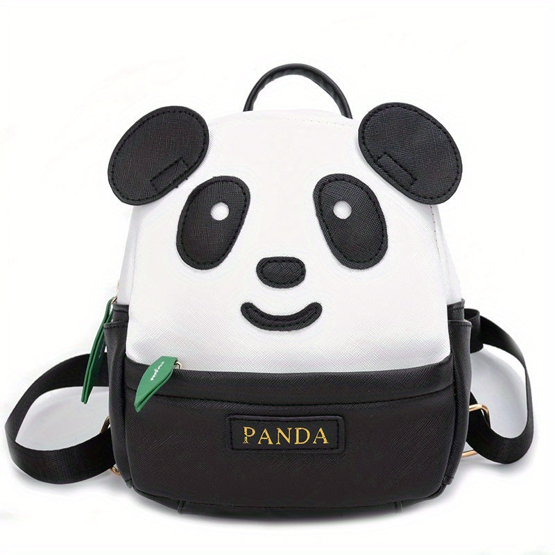Panda Bamboo Leaf Leather Backpack for Kids