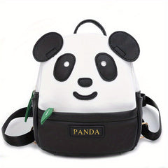 Panda Bamboo Leaf Leather Backpack for Kids
