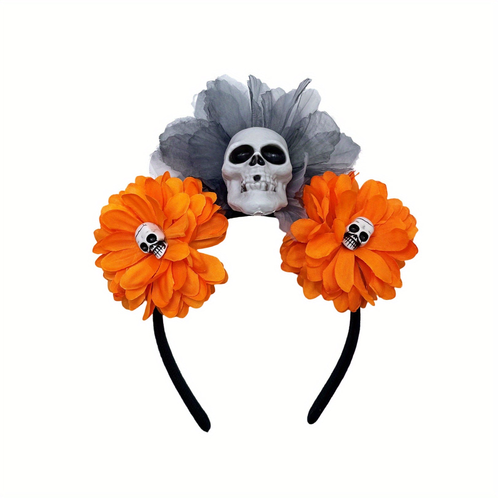 Halloween Rose Skull Headband Floral Hair Band For Women Girls