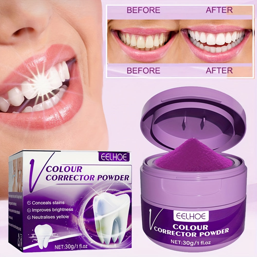 Purple Tooth Whitening Powder for Brighter Smiles