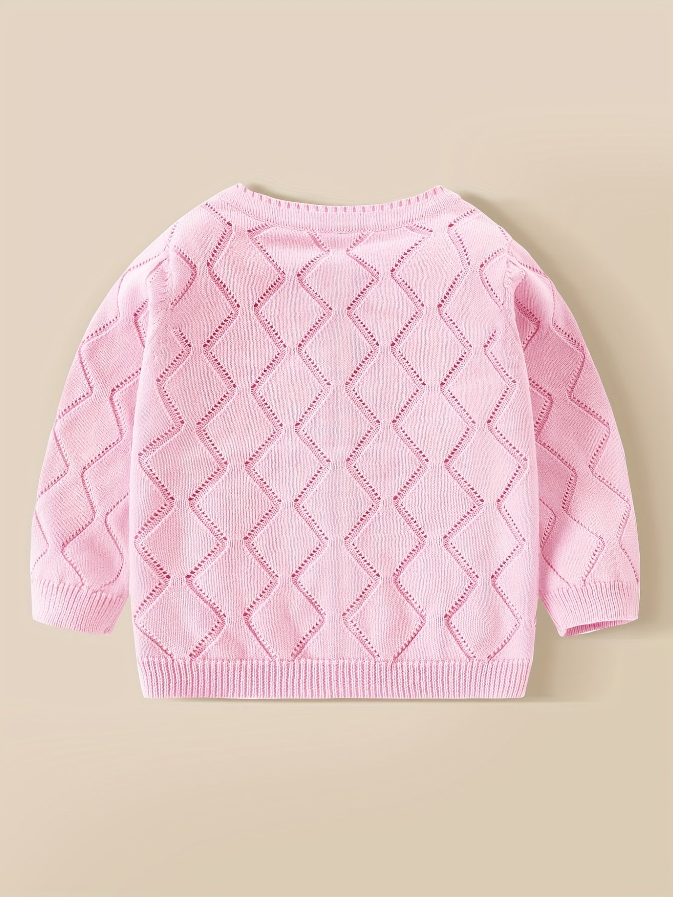 Toddler Baby Knit Cotton Cardigan Button Up Crew Neck Casual Sweater